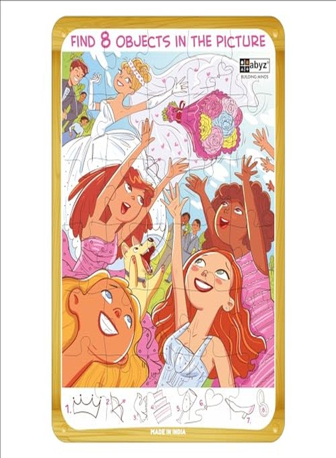 ABYZ Wooden Jigsaw Puzzle - Bride's Bouquet Ceremony for Fun Educational & Little Explorers, 30-Pieces & Pack of 2 Puzzles Game with Multicolor | Birthday Gift for (3-6 Year) Age Kids. - Image 1